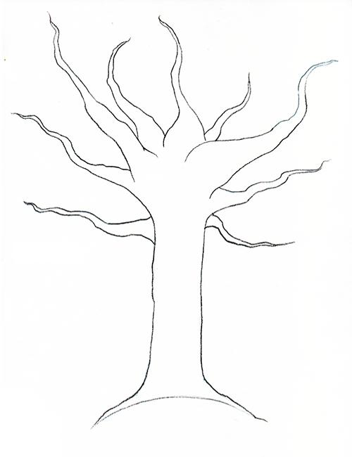 come disegnare un albero d'autunno