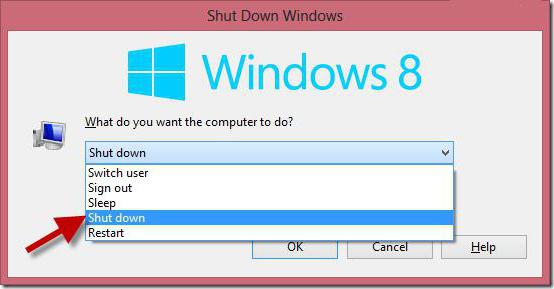 come spegnere il portatile in Windows 8 1